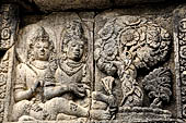 Prambanan - Candi Lara Jonggrang, the Shiva Temple, panels with reliefs of lokapala (dikpala) the protectors of the directions. 